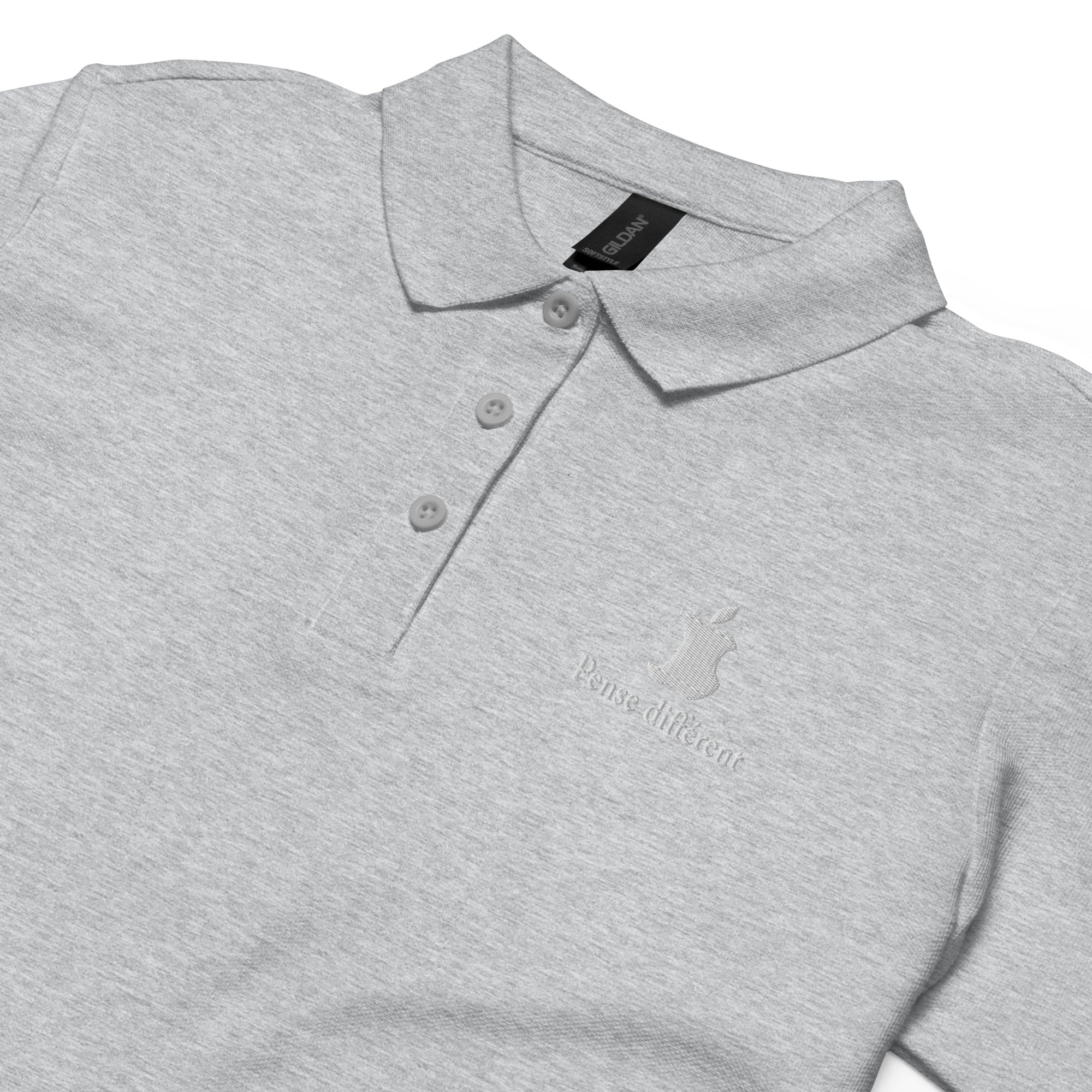 Pense différent - Polo piqué femme - Brodé
