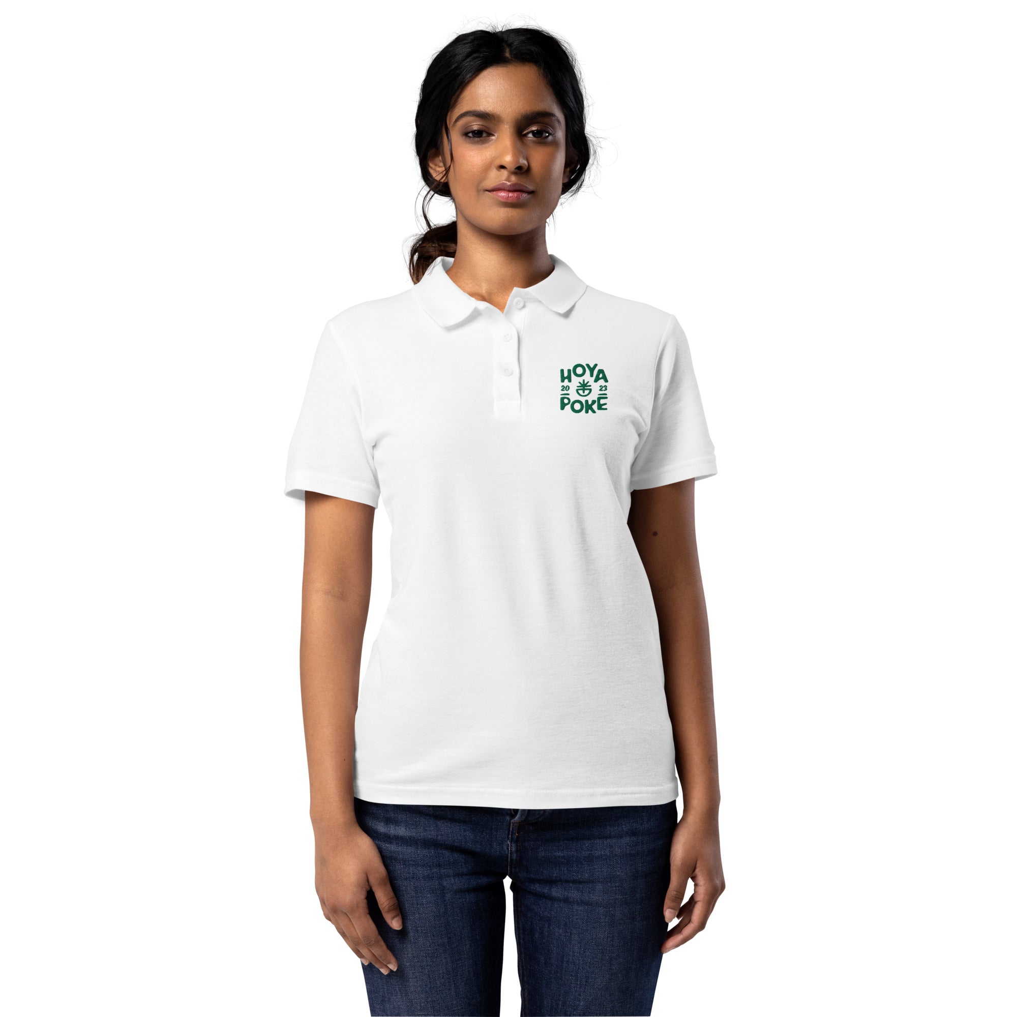 Hoya Poké - Polo piqué femme - Brodé