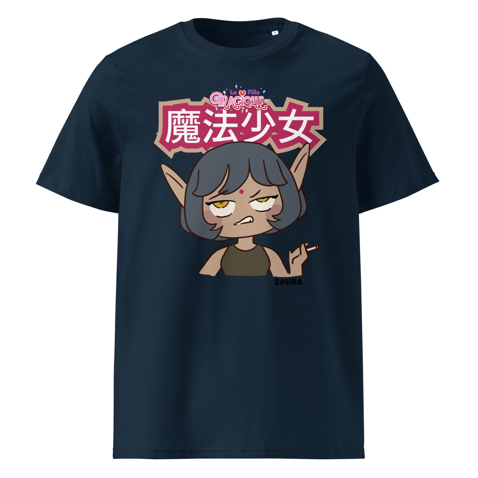 zohra-la-fille-magique-yesvousaime-merch-tshirt-coton-bio-navy